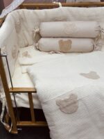 ست روتختی چهار تیکه تدی قهوه‌ای تکه‌دوزی | نرم و شیک برای اتاق کودک - تصویر 5